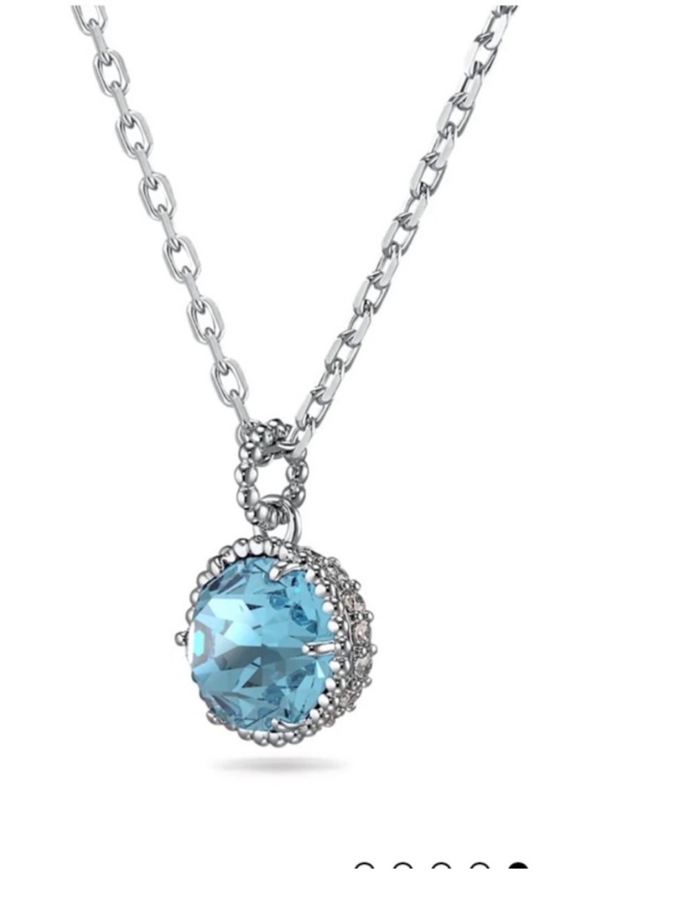 Swarovski March Birthstone Blue Crystal Pendant Necklace